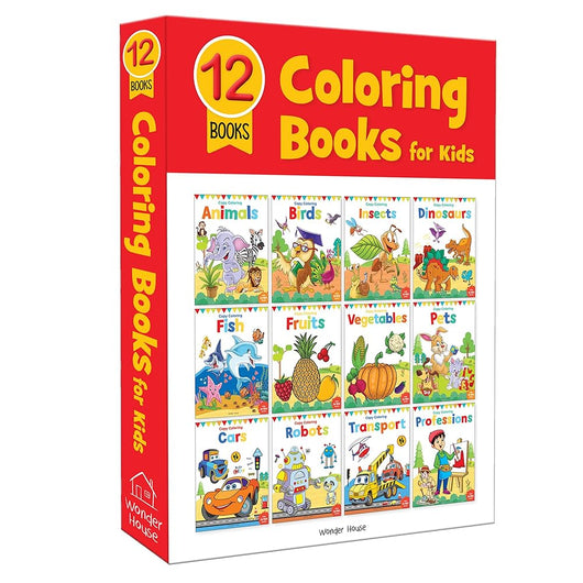 Coloring Books: Pack of 12 Copy Color Books For Children (Creative Crayons) cover image