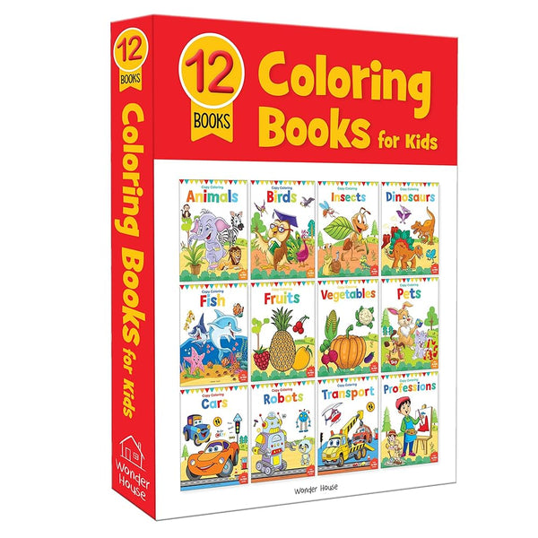 Coloring Books: Pack of 12 Copy Color Books For Children (Creative Crayons) cover image